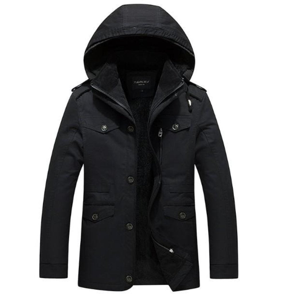 Mens Hooded Military Style Coat - KRE Prime Deals