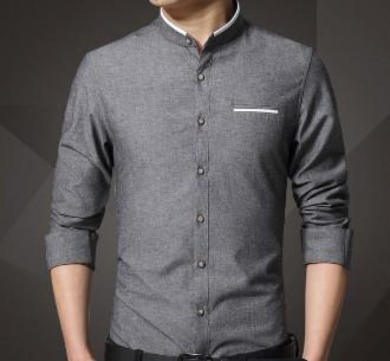 Mens Mandarin Collar Shirt - KRE Prime Deals