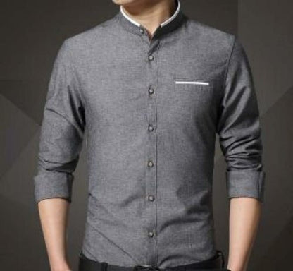 Mens Mandarin Collar Shirt - KRE Prime Deals