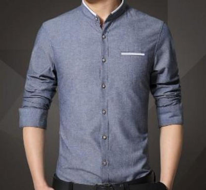 Mens Mandarin Collar Shirt - KRE Prime Deals