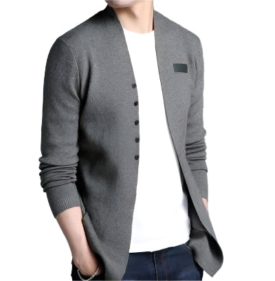 Mens Slim Fit Cardigan with Button Design - KRE Prime Deals