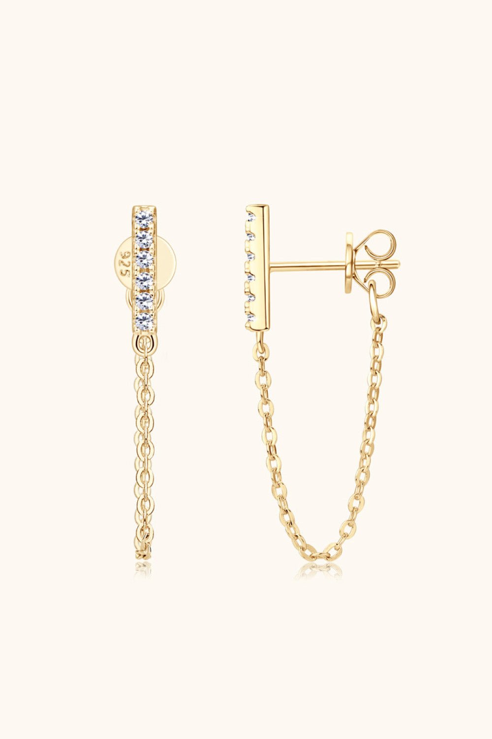 Moissanite 925 Sterling Silver Connected Earrings - KRE Prime Deals