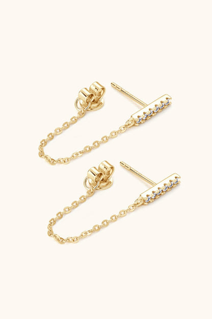 Moissanite 925 Sterling Silver Connected Earrings - KRE Prime Deals