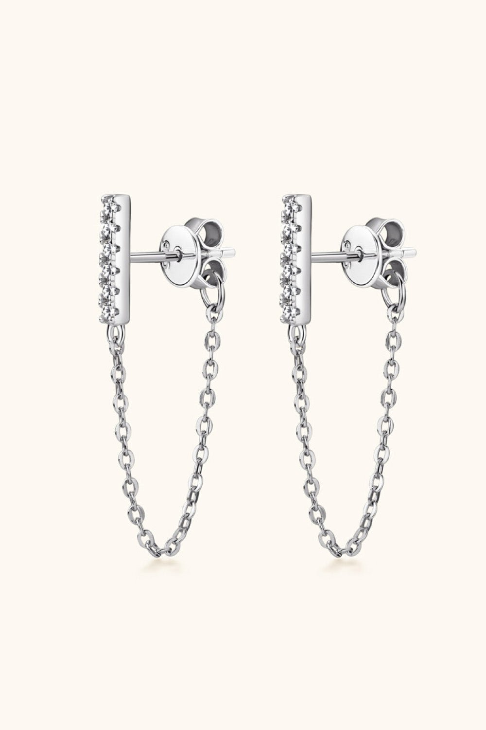 Moissanite 925 Sterling Silver Connected Earrings - KRE Prime Deals