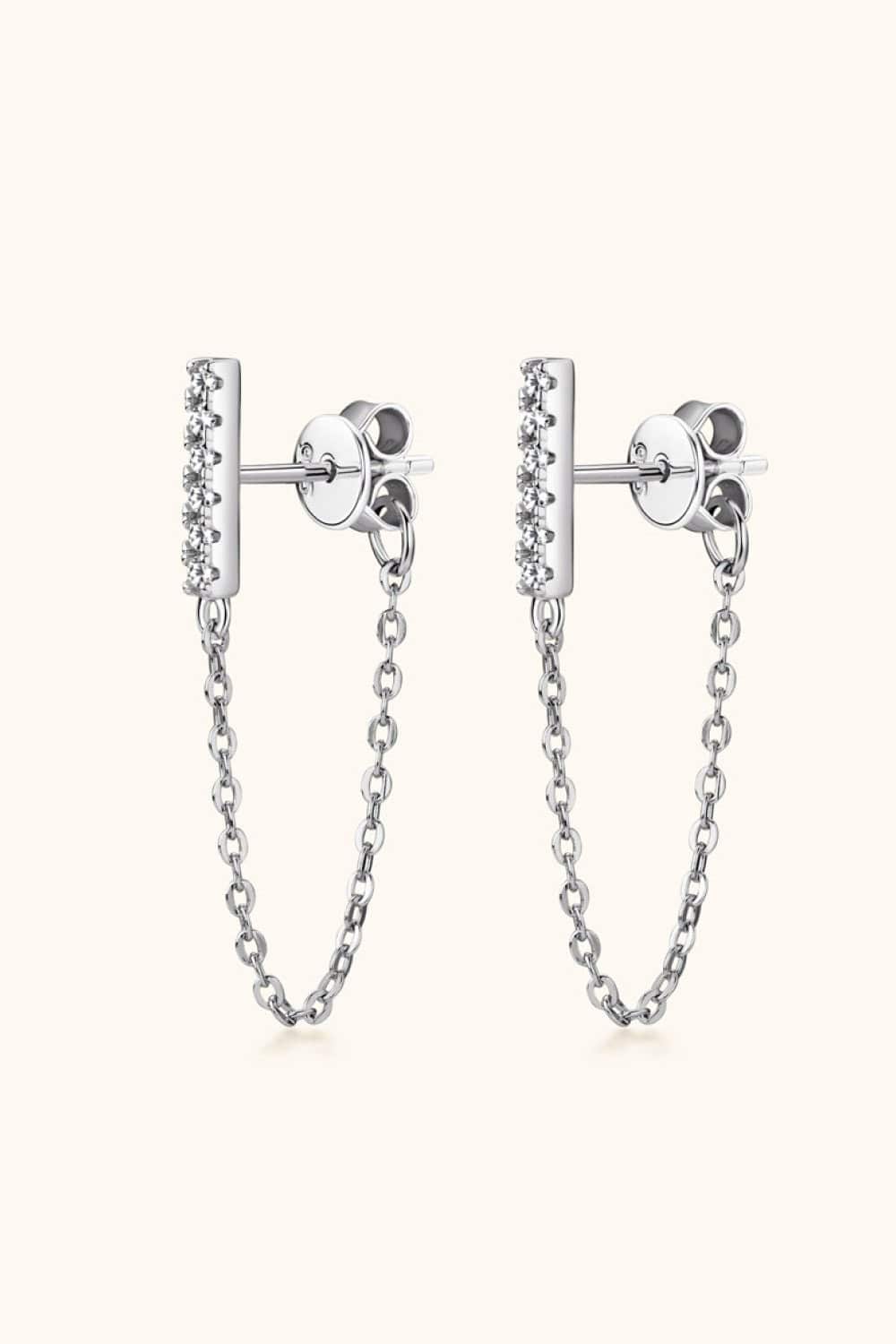 Moissanite 925 Sterling Silver Connected Earrings - KRE Prime Deals