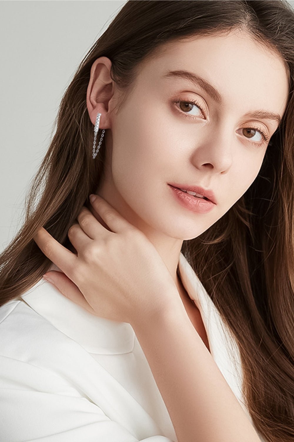 Moissanite 925 Sterling Silver Connected Earrings - KRE Prime Deals