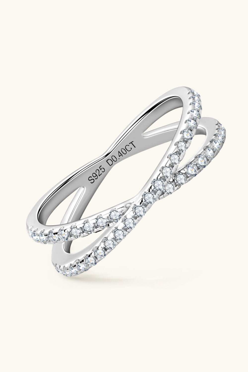 Moissanite 925 Sterling Silver Crisscross Ring - KRE Prime Deals