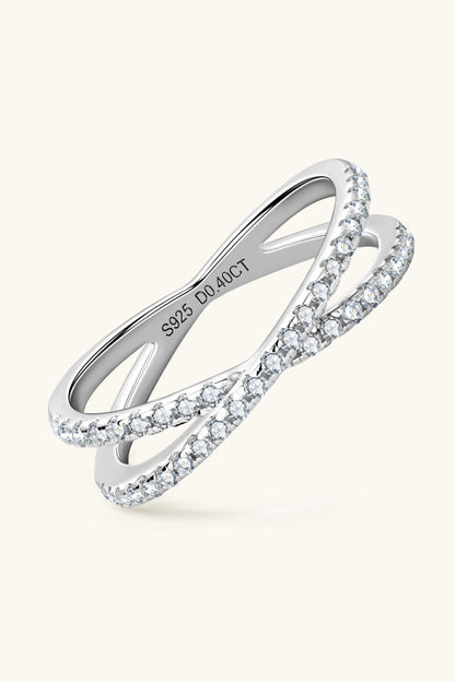 Moissanite 925 Sterling Silver Crisscross Ring - KRE Prime Deals
