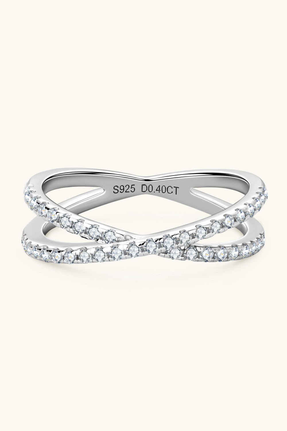 Moissanite 925 Sterling Silver Crisscross Ring - KRE Prime Deals