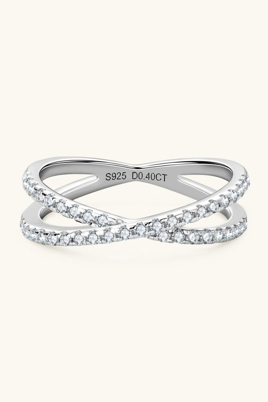 Moissanite 925 Sterling Silver Crisscross Ring - KRE Prime Deals