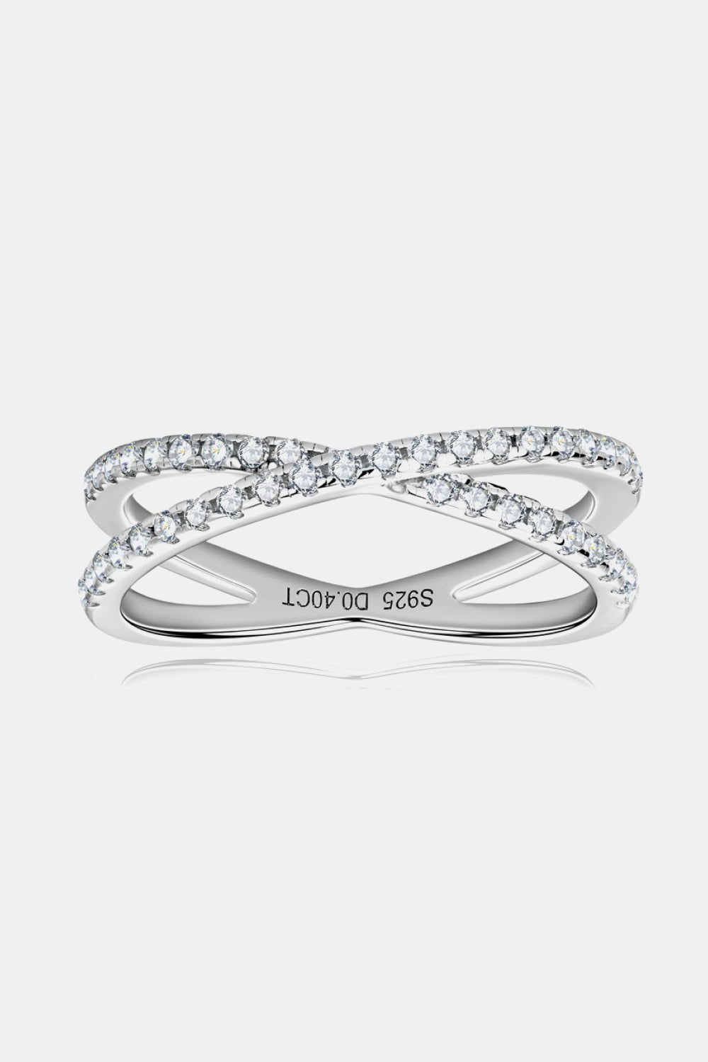 Moissanite 925 Sterling Silver Crisscross Ring - KRE Prime Deals