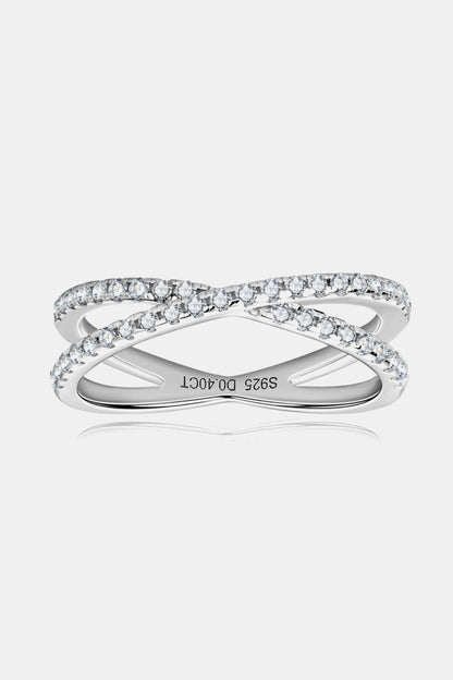 Moissanite 925 Sterling Silver Crisscross Ring - KRE Prime Deals