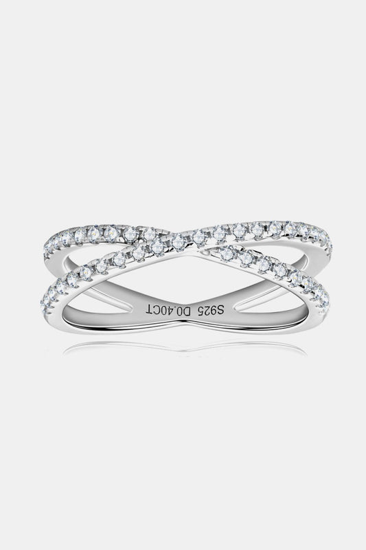 Moissanite 925 Sterling Silver Crisscross Ring - KRE Prime Deals