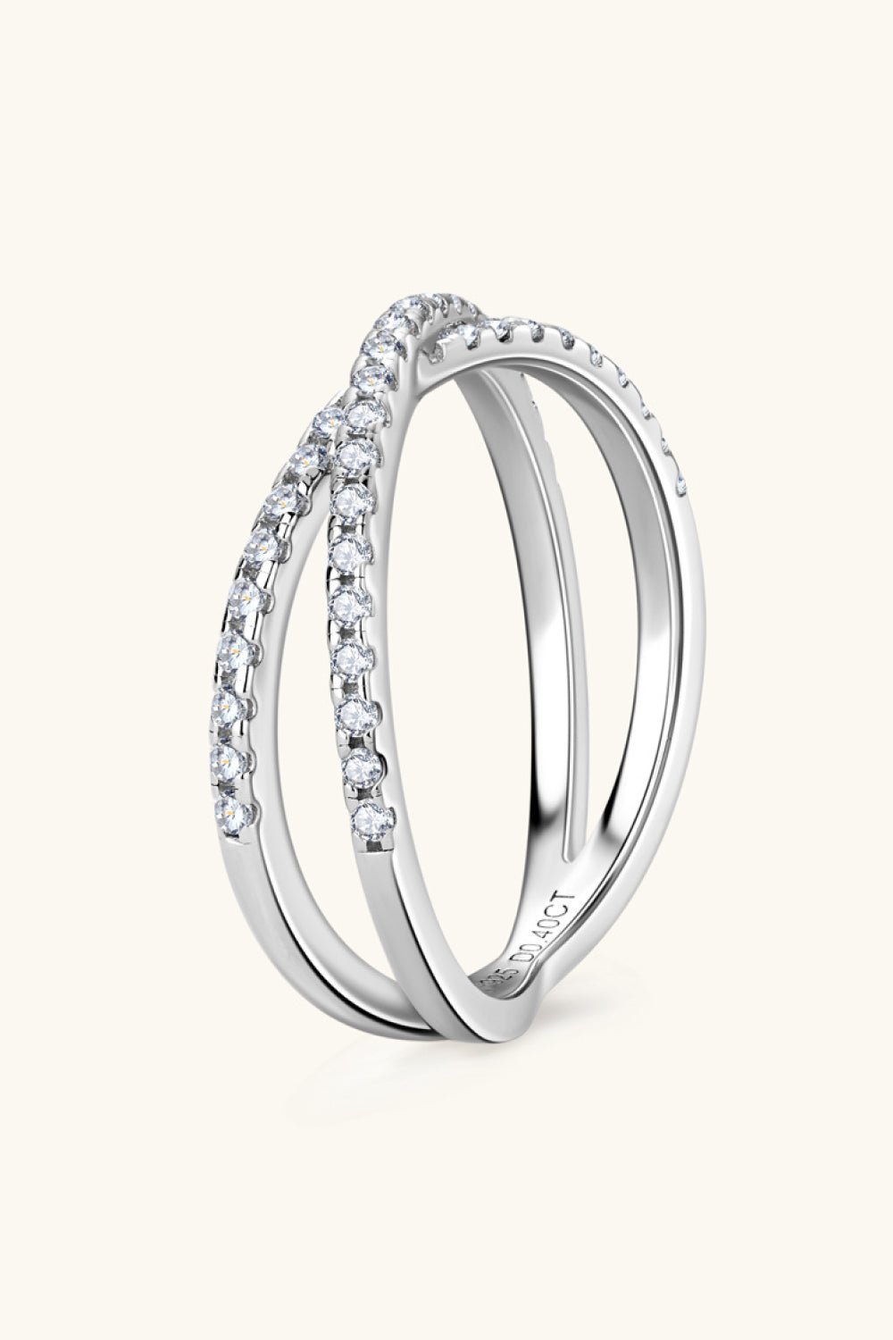 Moissanite 925 Sterling Silver Crisscross Ring - KRE Prime Deals