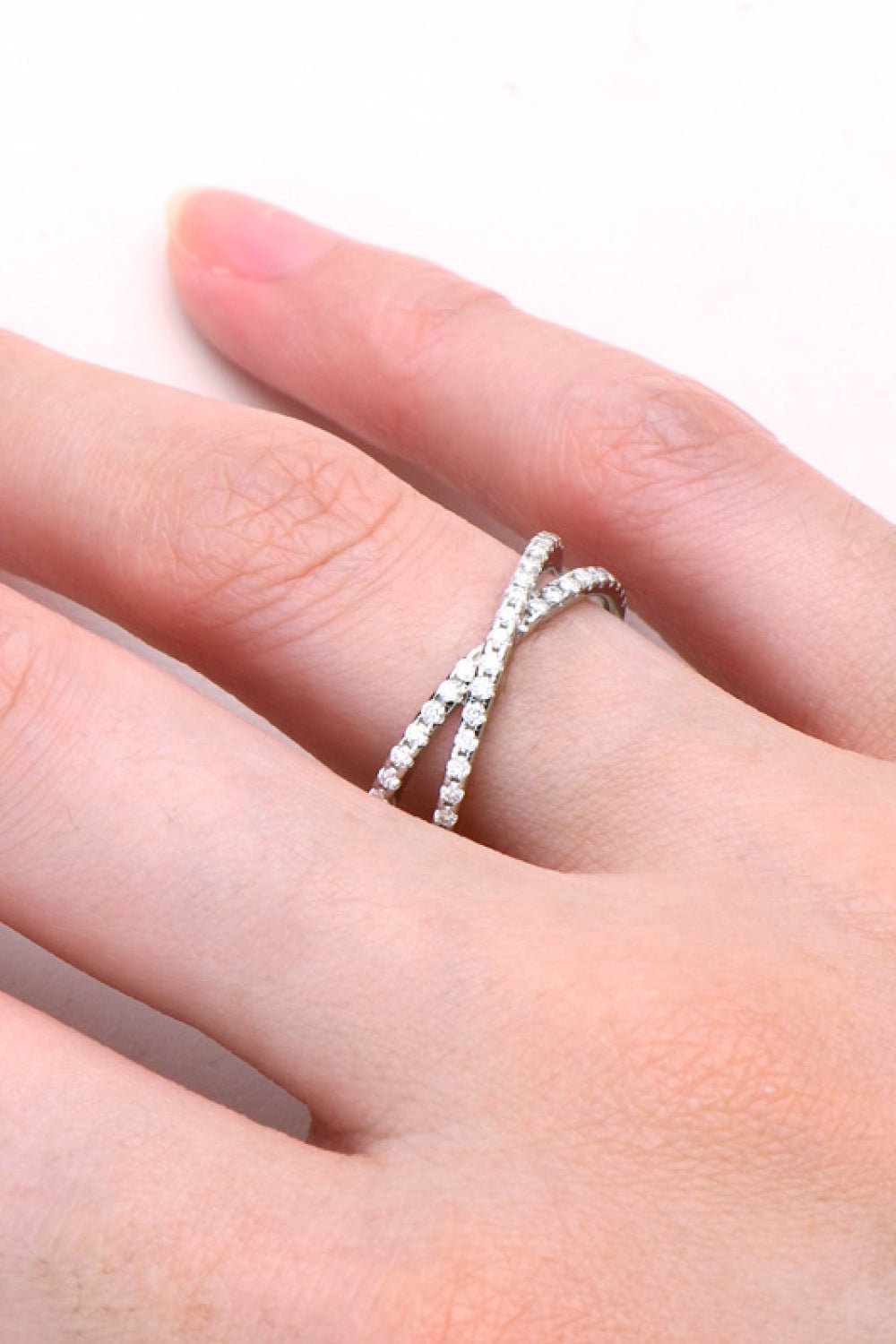 Moissanite 925 Sterling Silver Crisscross Ring - KRE Prime Deals