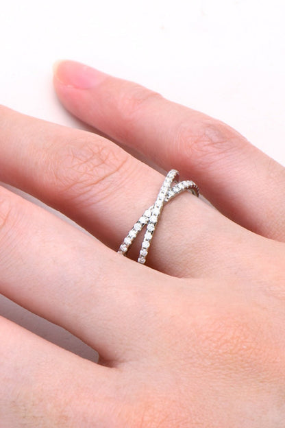 Moissanite 925 Sterling Silver Crisscross Ring - KRE Prime Deals