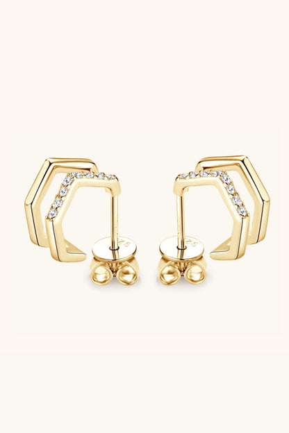 Moissanite 925 Sterling Silver Double-Layered Earrings - KRE Prime Deals