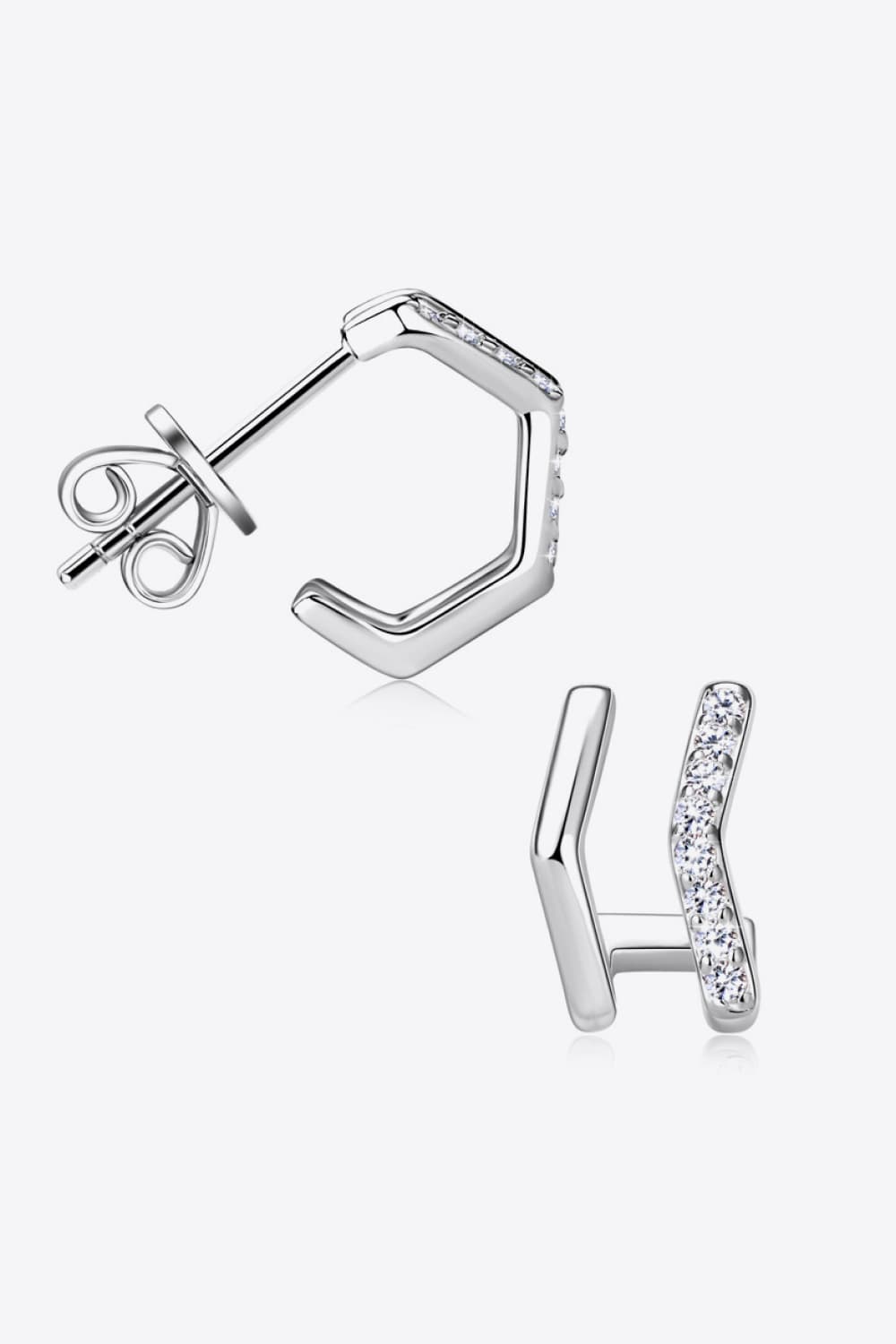 Moissanite 925 Sterling Silver Double-Layered Earrings - KRE Prime Deals