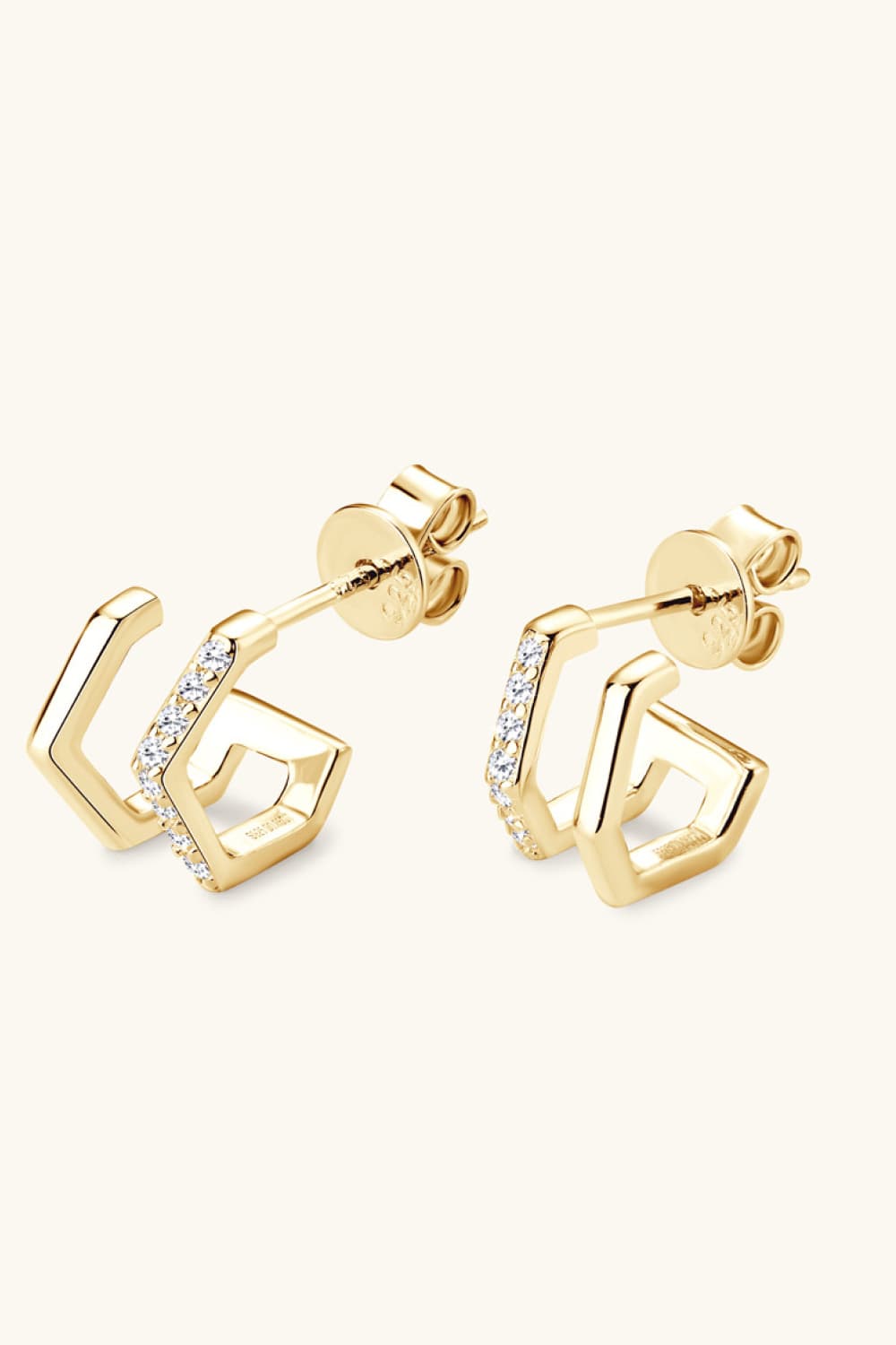 Moissanite 925 Sterling Silver Double-Layered Earrings - KRE Prime Deals