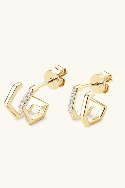 Moissanite 925 Sterling Silver Double-Layered Earrings - KRE Prime Deals