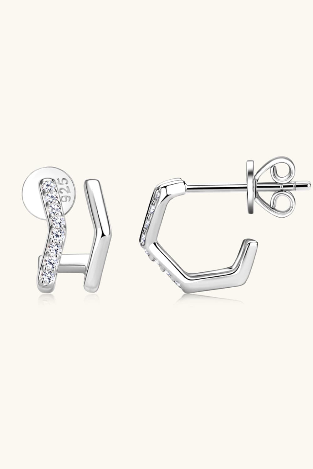 Moissanite 925 Sterling Silver Double-Layered Earrings - KRE Prime Deals