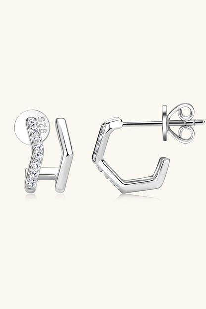 Moissanite 925 Sterling Silver Double-Layered Earrings - KRE Prime Deals