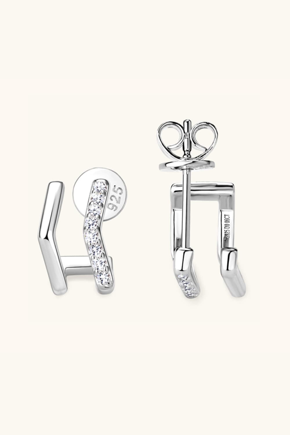 Moissanite 925 Sterling Silver Double-Layered Earrings - KRE Prime Deals