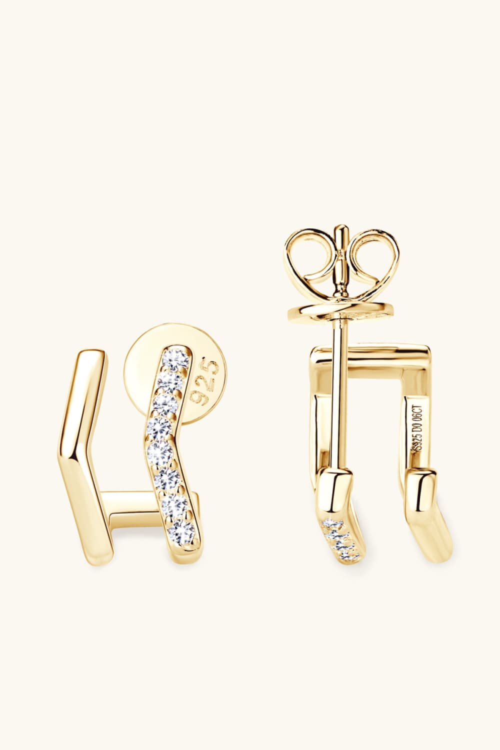 Moissanite 925 Sterling Silver Double-Layered Earrings - KRE Prime Deals