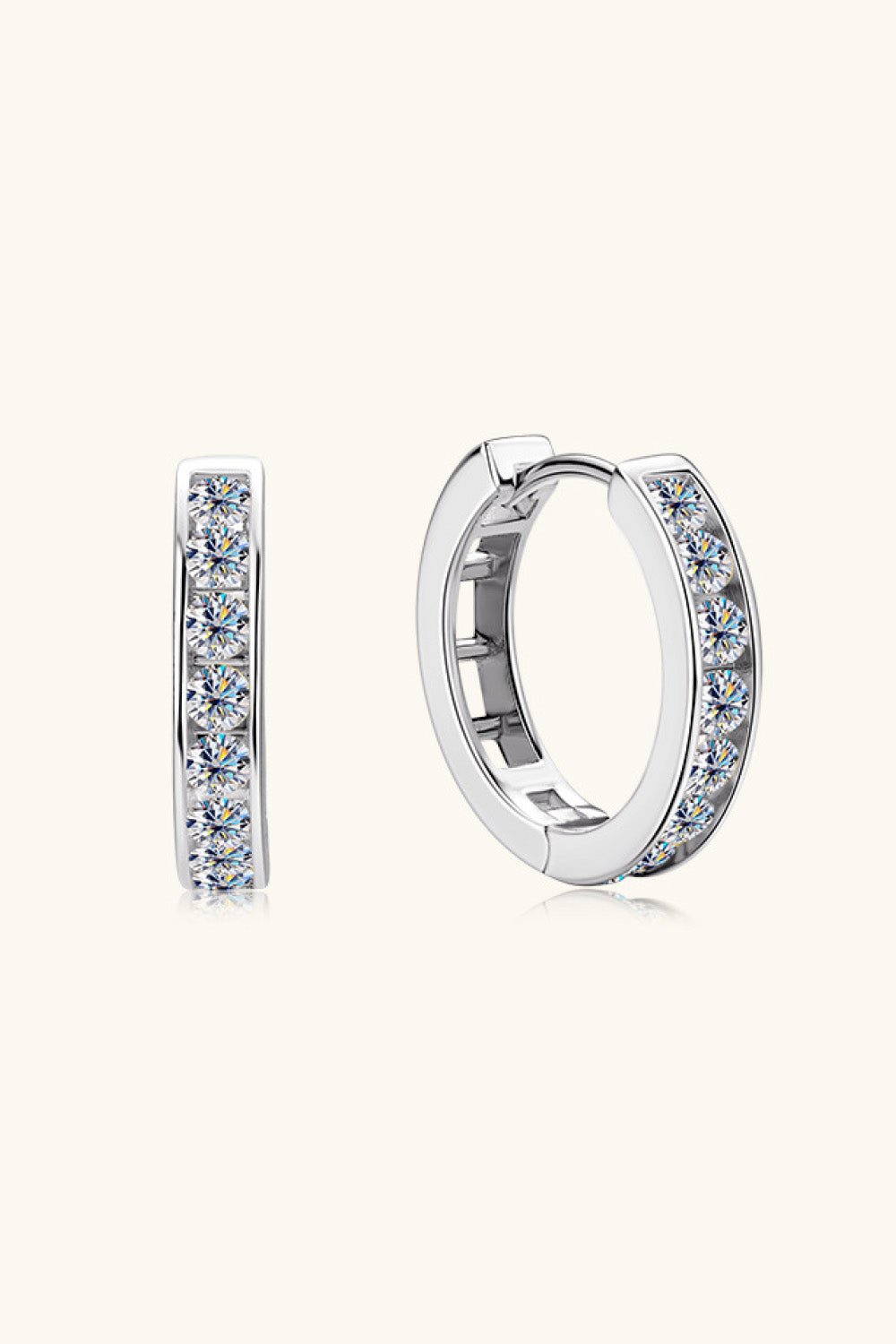 Moissanite 925 Sterling Silver Huggie Earrings - KRE Prime Deals