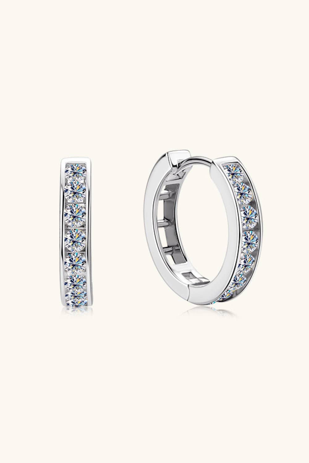 Moissanite 925 Sterling Silver Huggie Earrings - KRE Prime Deals