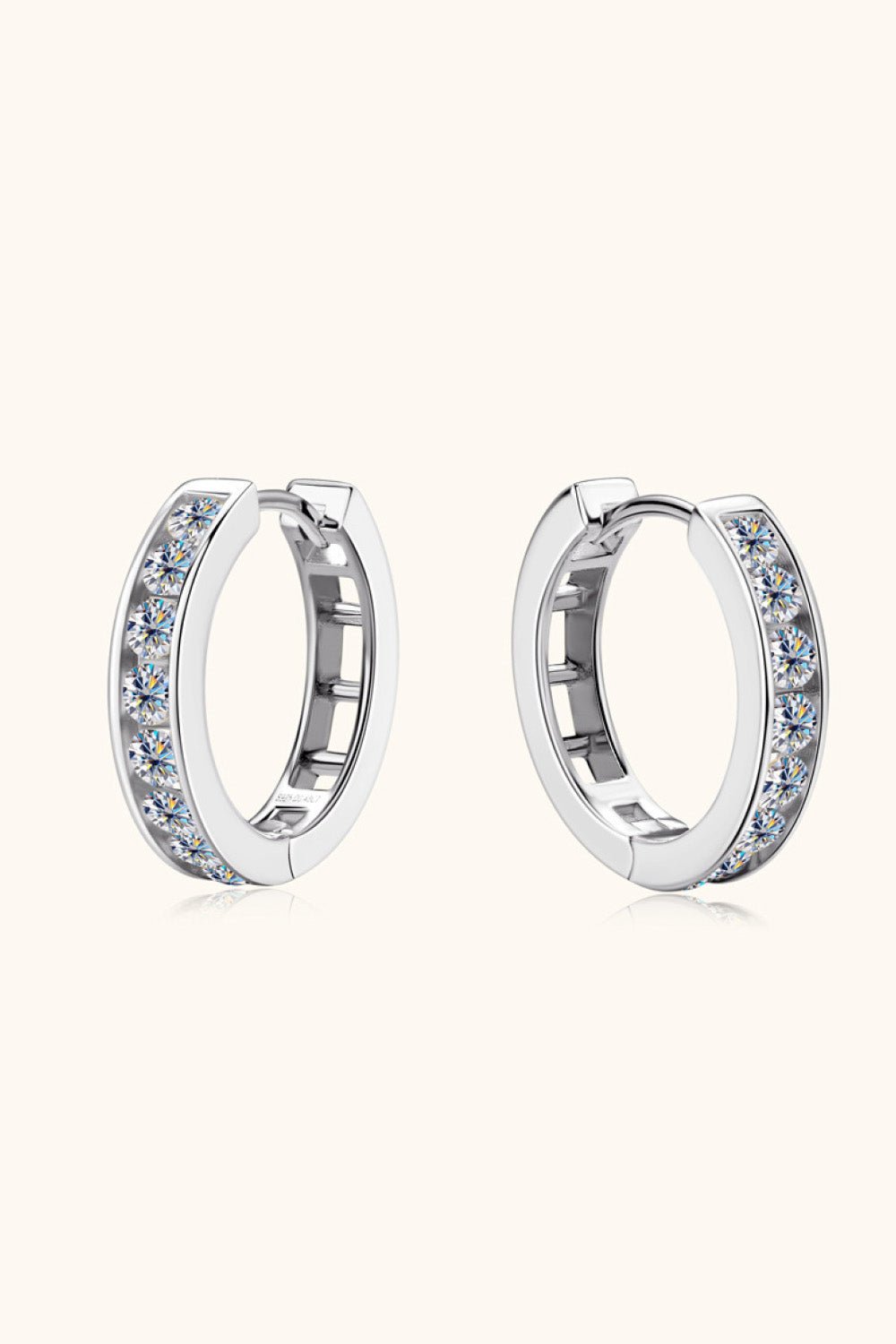 Moissanite 925 Sterling Silver Huggie Earrings - KRE Prime Deals
