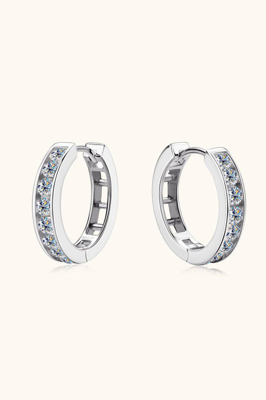 Moissanite 925 Sterling Silver Huggie Earrings - KRE Prime Deals