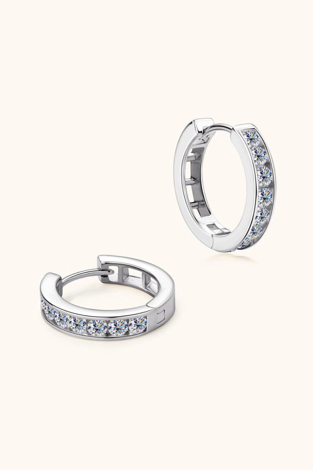 Moissanite 925 Sterling Silver Huggie Earrings - KRE Prime Deals