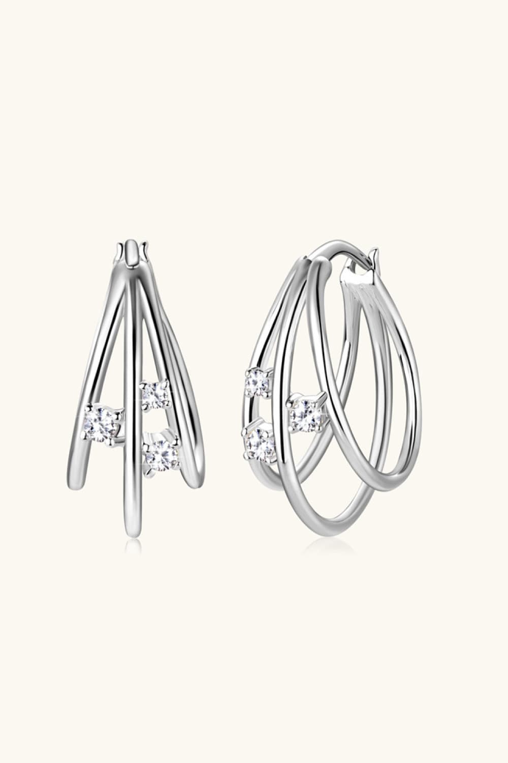 Moissanite 925 Sterling Silver Layered Earrings - KRE Prime Deals