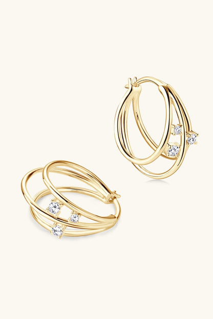 Moissanite 925 Sterling Silver Layered Earrings - KRE Prime Deals