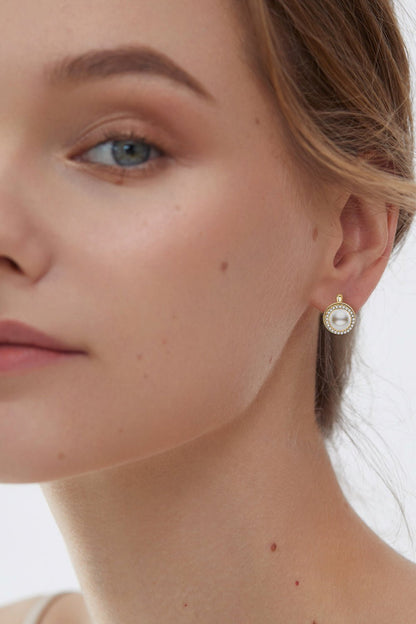 Moissanite Pearl 925 Sterling Silver Earrings - KRE Prime Deals
