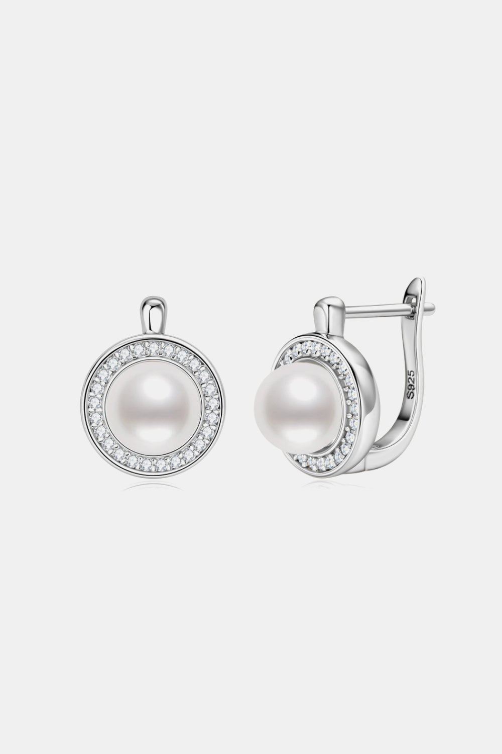Moissanite Pearl 925 Sterling Silver Earrings - KRE Prime Deals
