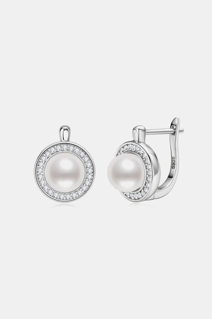 Moissanite Pearl 925 Sterling Silver Earrings - KRE Prime Deals