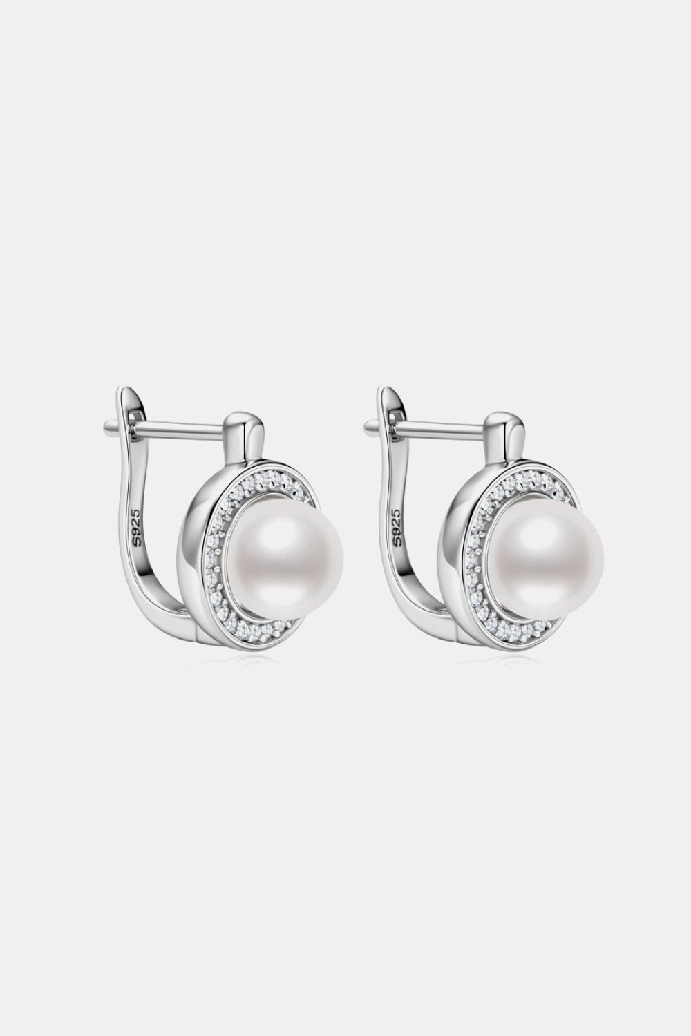 Moissanite Pearl 925 Sterling Silver Earrings - KRE Prime Deals