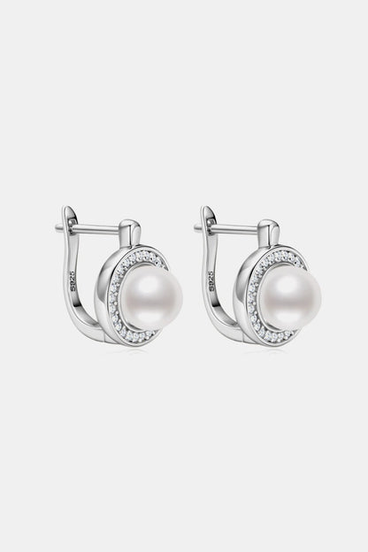 Moissanite Pearl 925 Sterling Silver Earrings - KRE Prime Deals