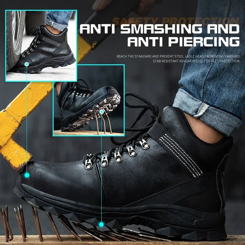 New Men waterproof Work Safety Shoes Anti-puncture Steel Working Sneakers Indestructible Work Shoes Boots Security Shoes - KRE Prime Deals