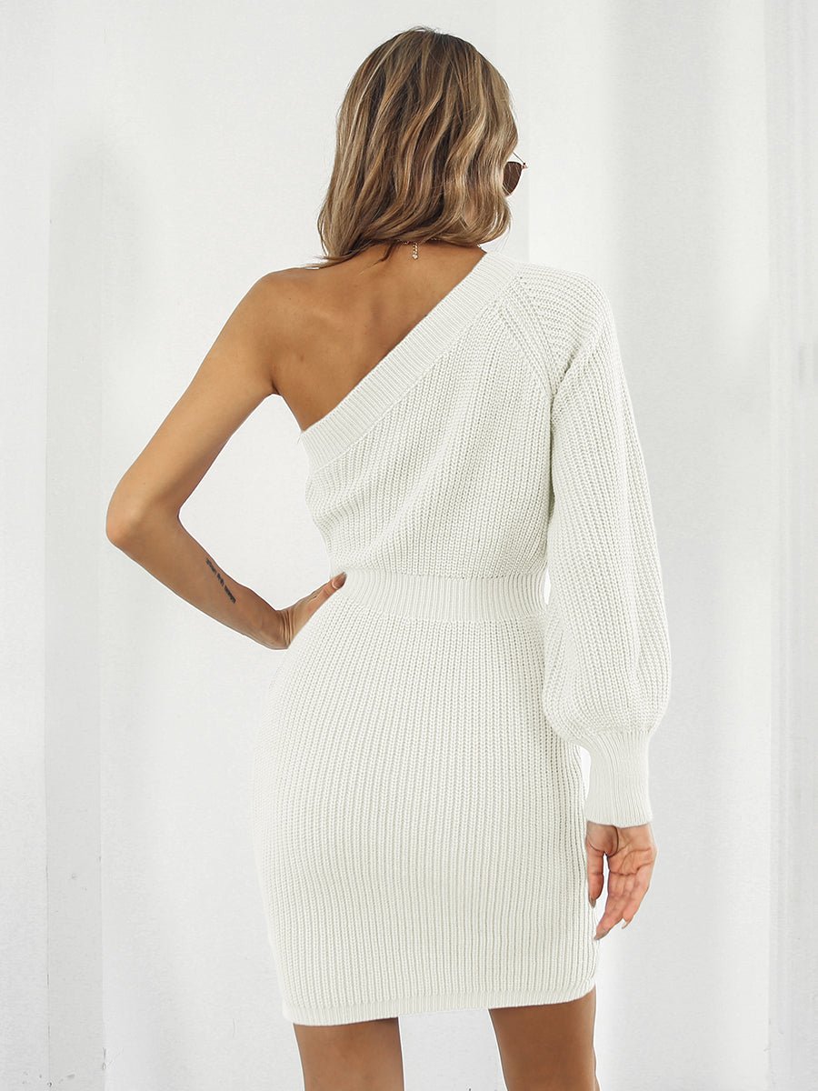 One-Shoulder Mini Sweater Dress - KRE Prime