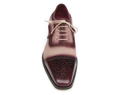 Paul Parkman Captoe Oxfords Bordeaux, Beige (ID#024-BRR) - KRE Prime Deals