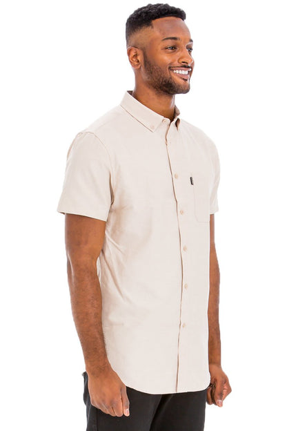 SIGNATURE SHORT SLEEVE BUTTON DOWN SHIRT - KRE Prime Deals