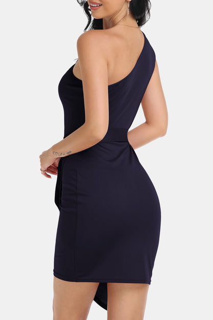 Tie Front One-Shoulder Sleeveless Dress - KRE Prime Deals