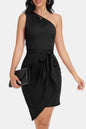 Tie Front One-Shoulder Sleeveless Dress - KRE Prime Deals